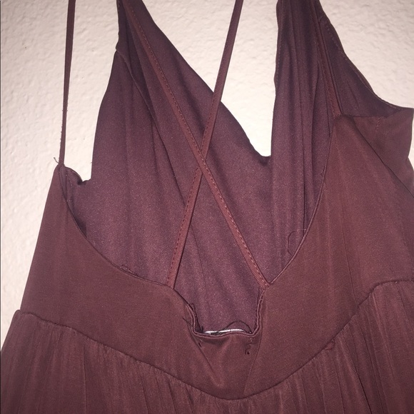 Burgundy  cropped jumpsuit - Picture 3 of 4